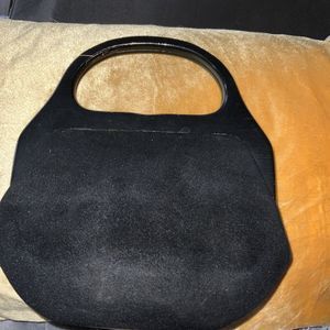 Vintage Sydney California Black Felt Double Handle Structured Shoulder Bag